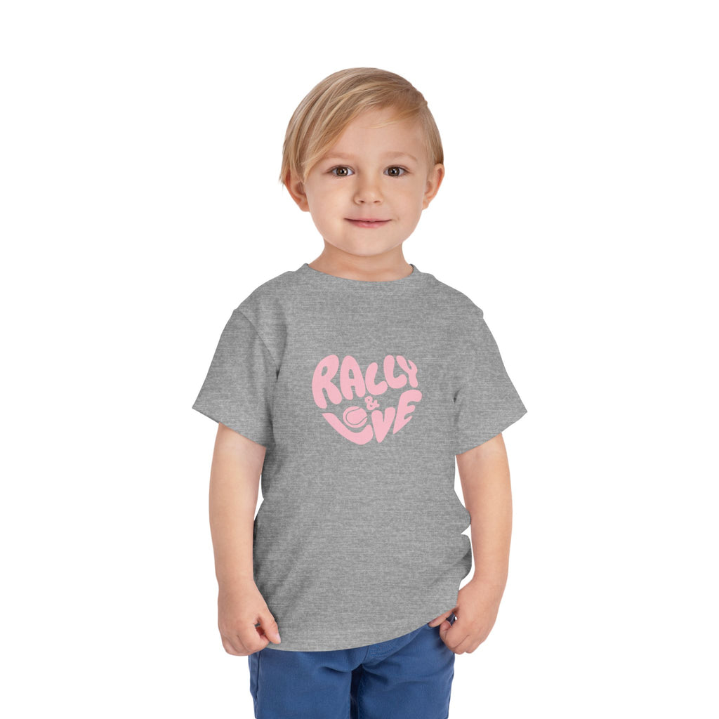 Girl's Toddler Junior Tee — 'Rally & Love' Heart logo T-Shirt (pink)