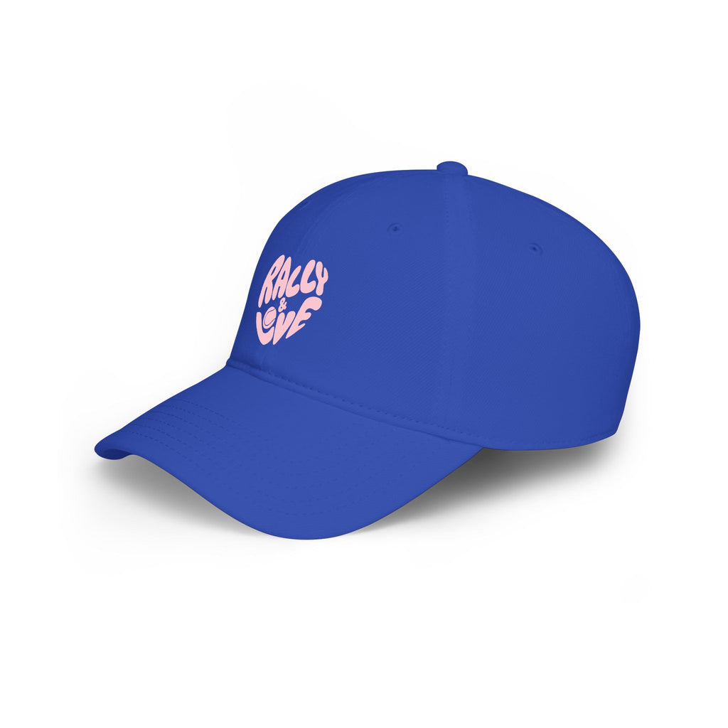 Women's Baseball Cap — "Rally & Love" Pink Logo, Graphic Low Profile Hat