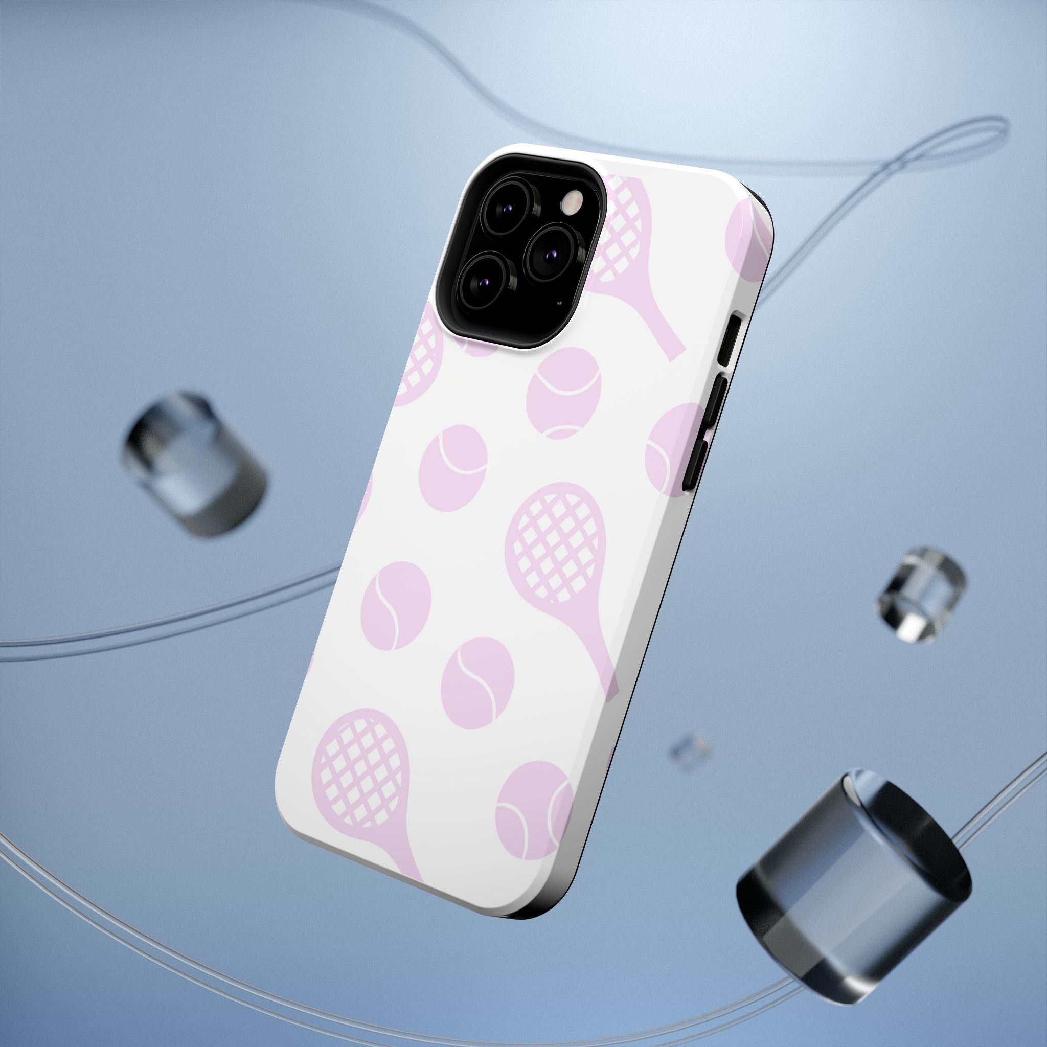 Tennis Impact-Resistant Phone Case — Pink Rackets & Balls