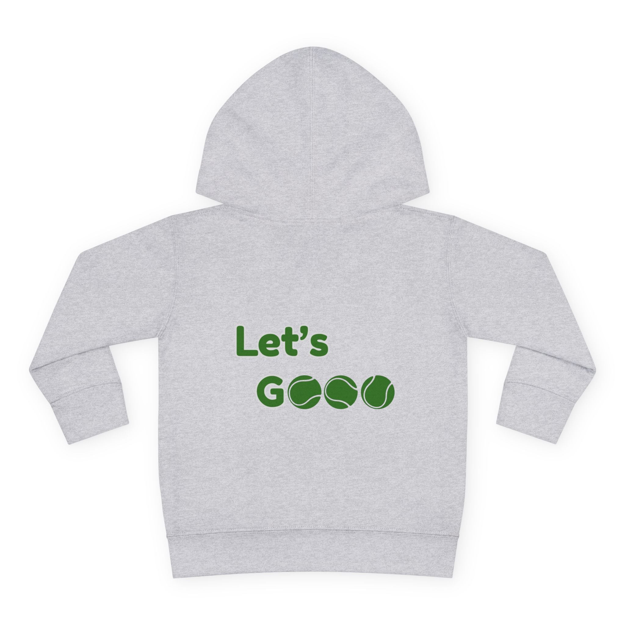 Boy Toddler's Junior Hoodie — “Let’s Go” Tennis Graphic Sweatshirt (Green)