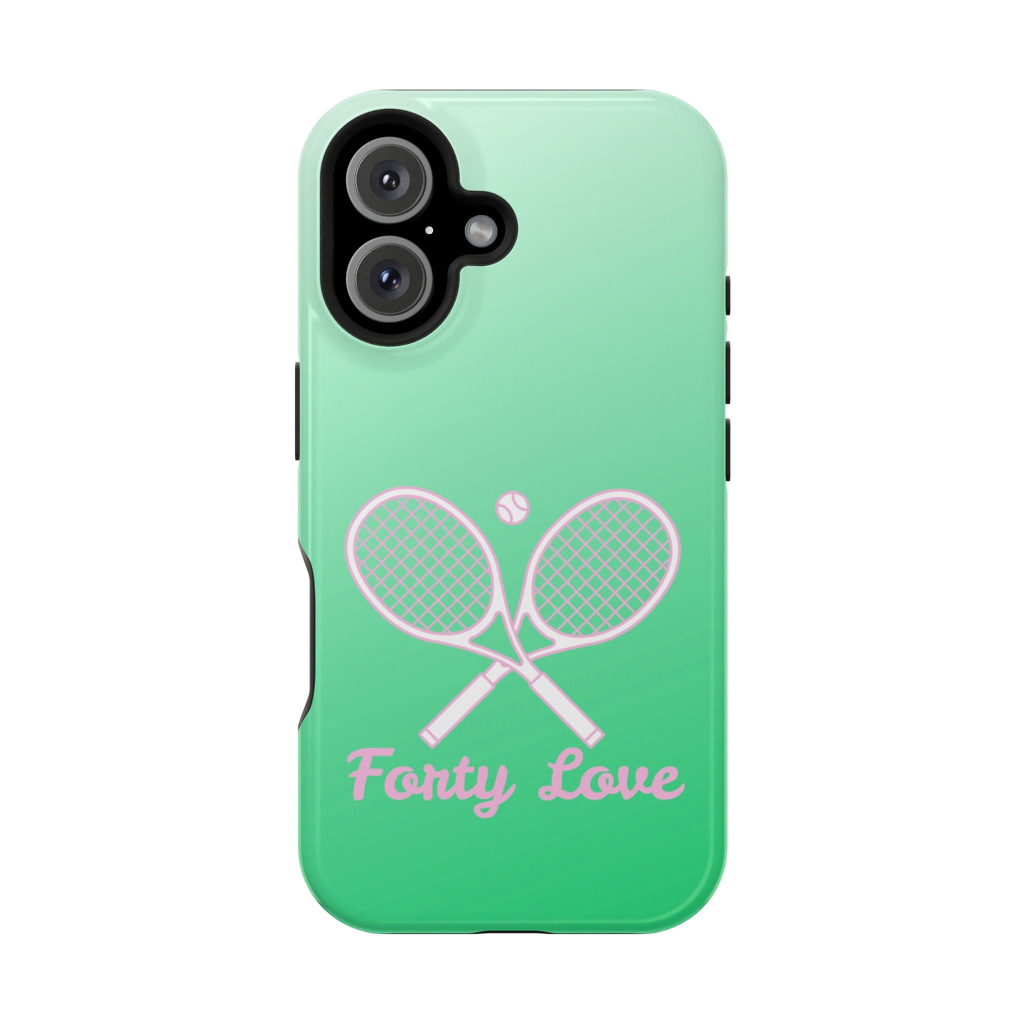 Tennis Impact-Resistant Phone Case — 'Forty Love', Green Gradient