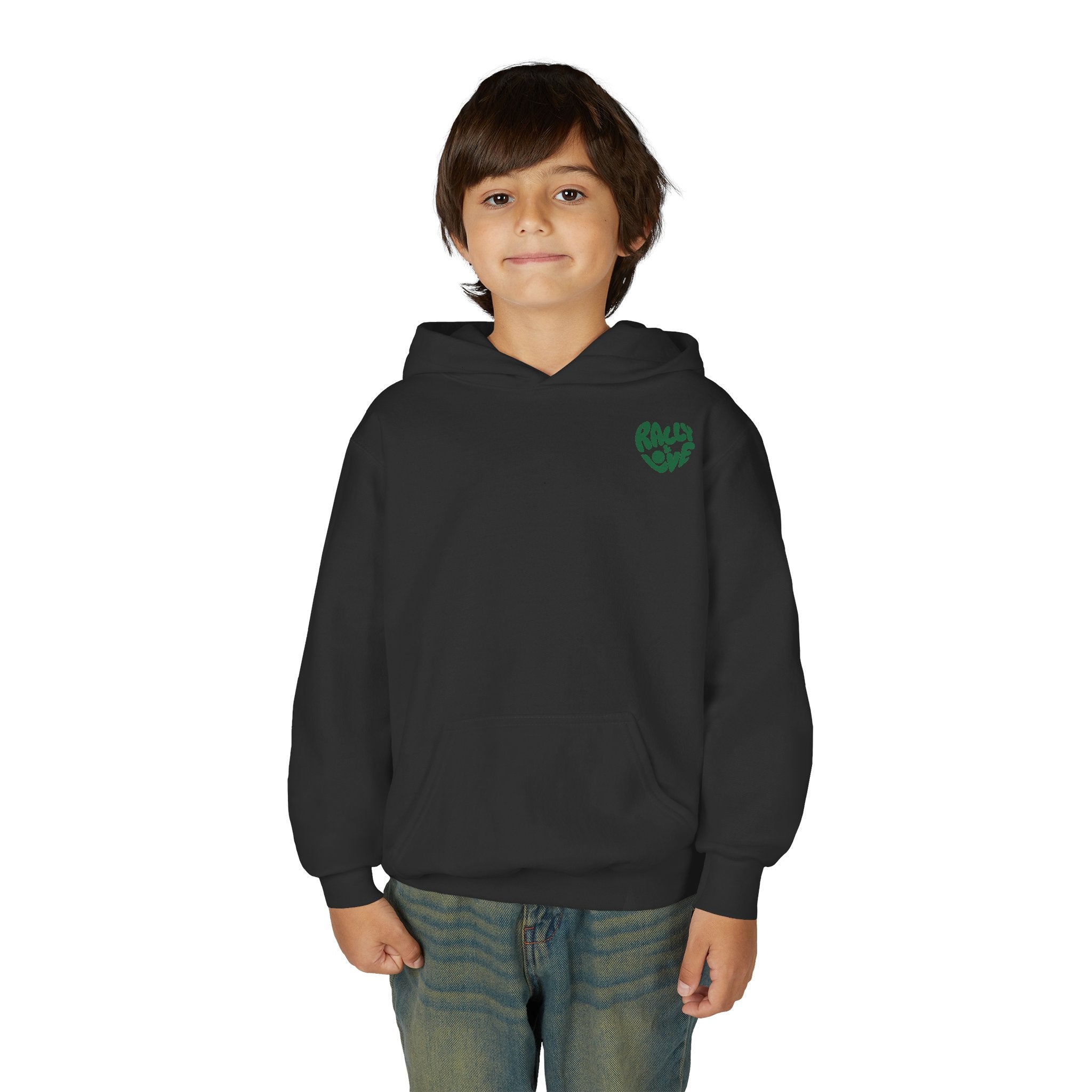Boy's Junior Hoodie sweatshirt — “Let’s Go” Tennis Graphic Sweatshirt (Green)