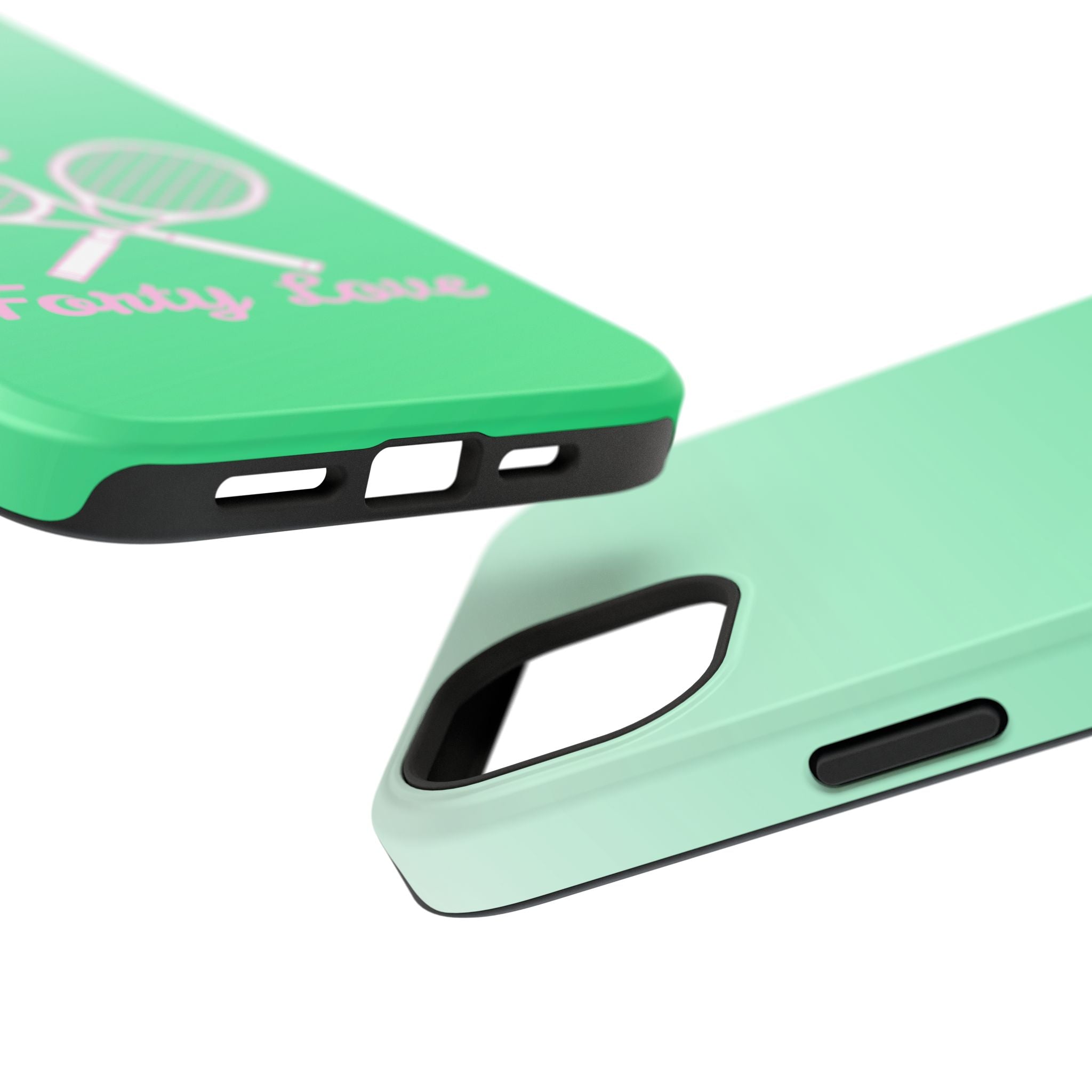 Tennis Impact-Resistant Phone Case — 'Forty Love', Green Gradient