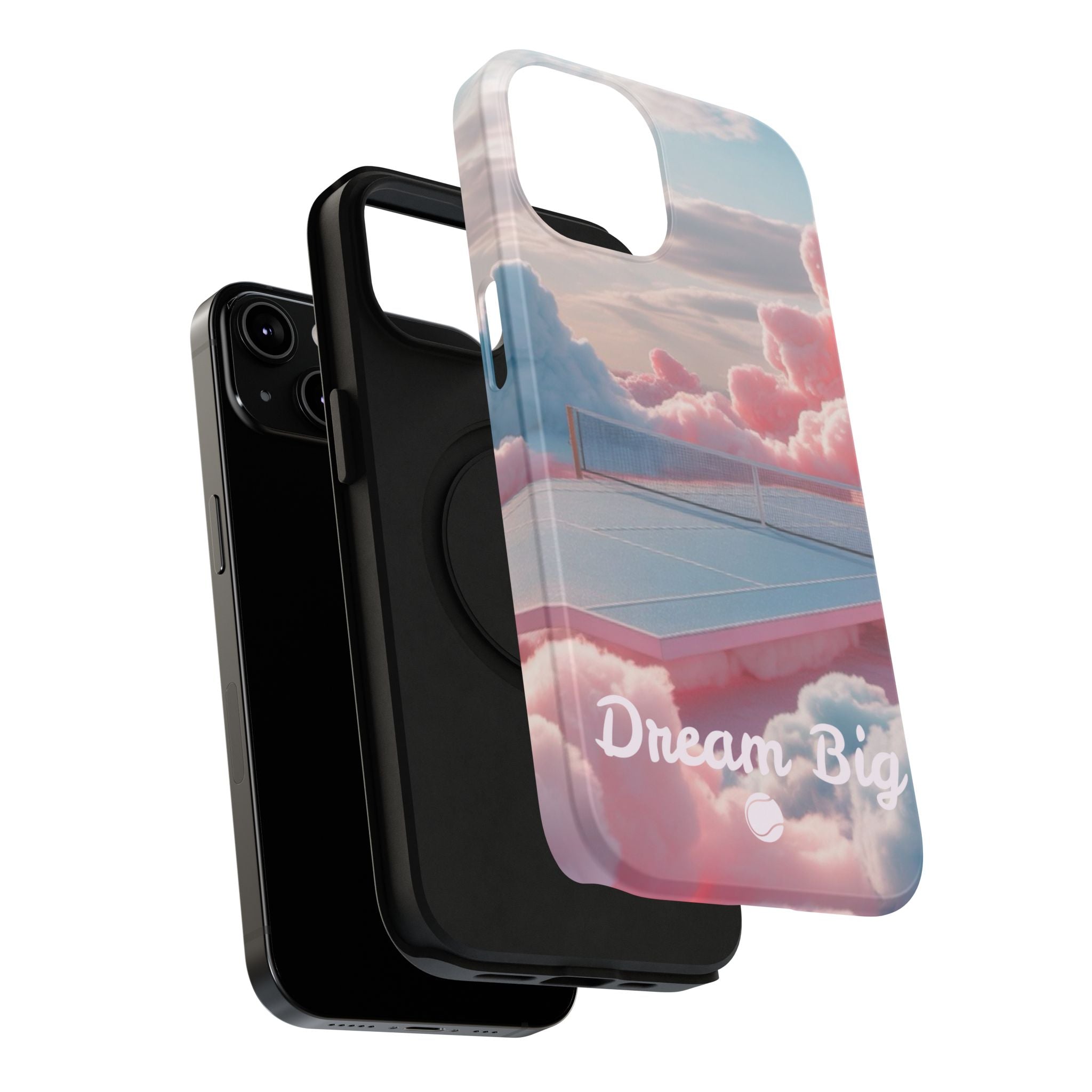 Tennis Impact-Resistant Phone Case — 'Dream Big' Pastel Cloud Tennis Court