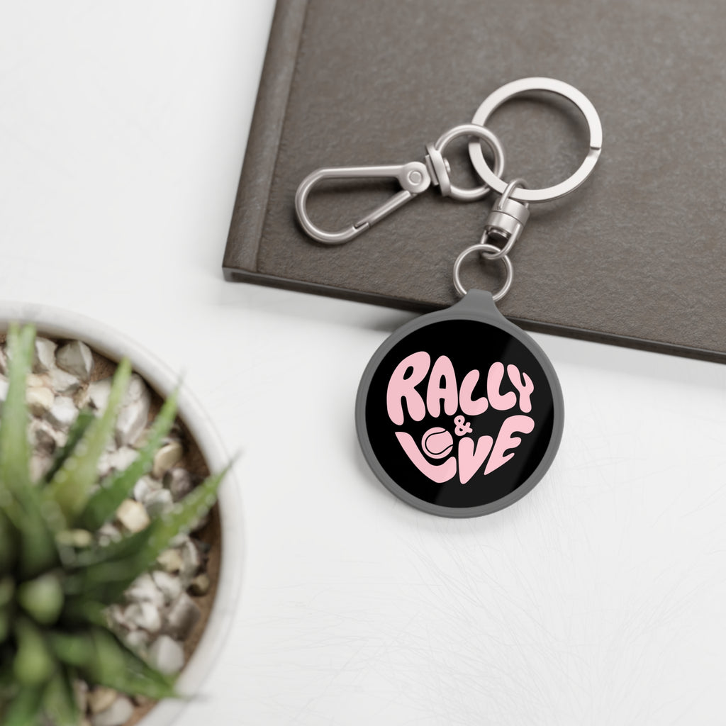 Rally & Love Keyring Tag — Pink Logo Keychain