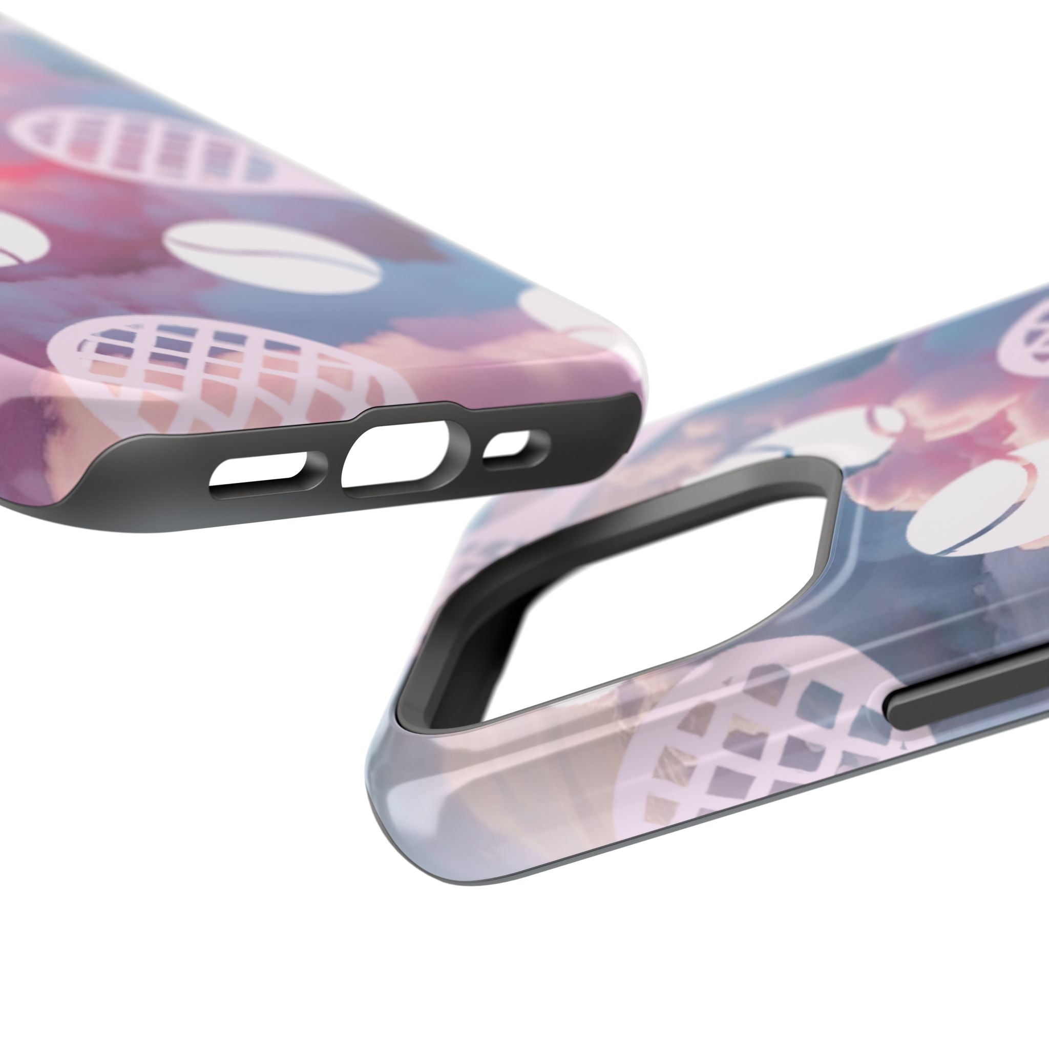 Tennis Impact-Resistant Phone Case — Tennis Rackets & Balls on Cloudscape