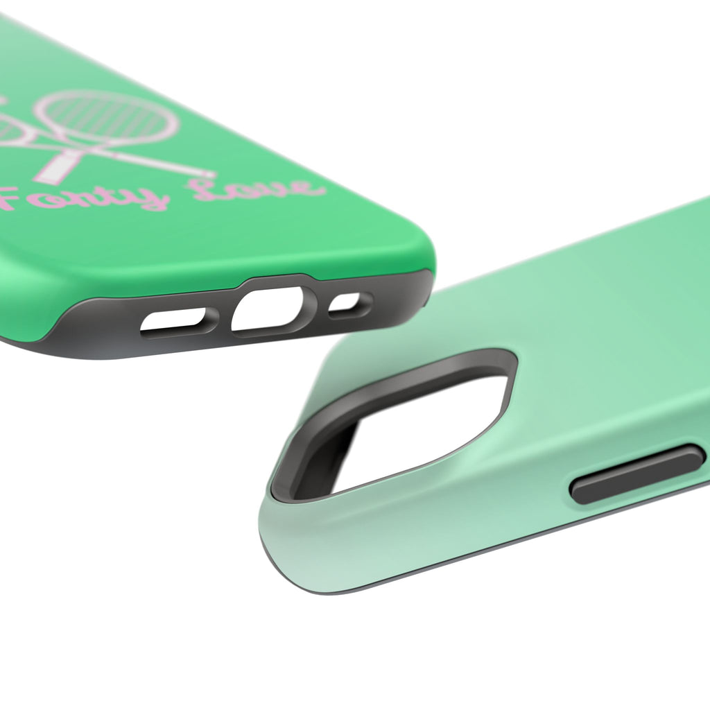 Tennis Impact-Resistant Phone Case — 'Forty Love', Green Gradient