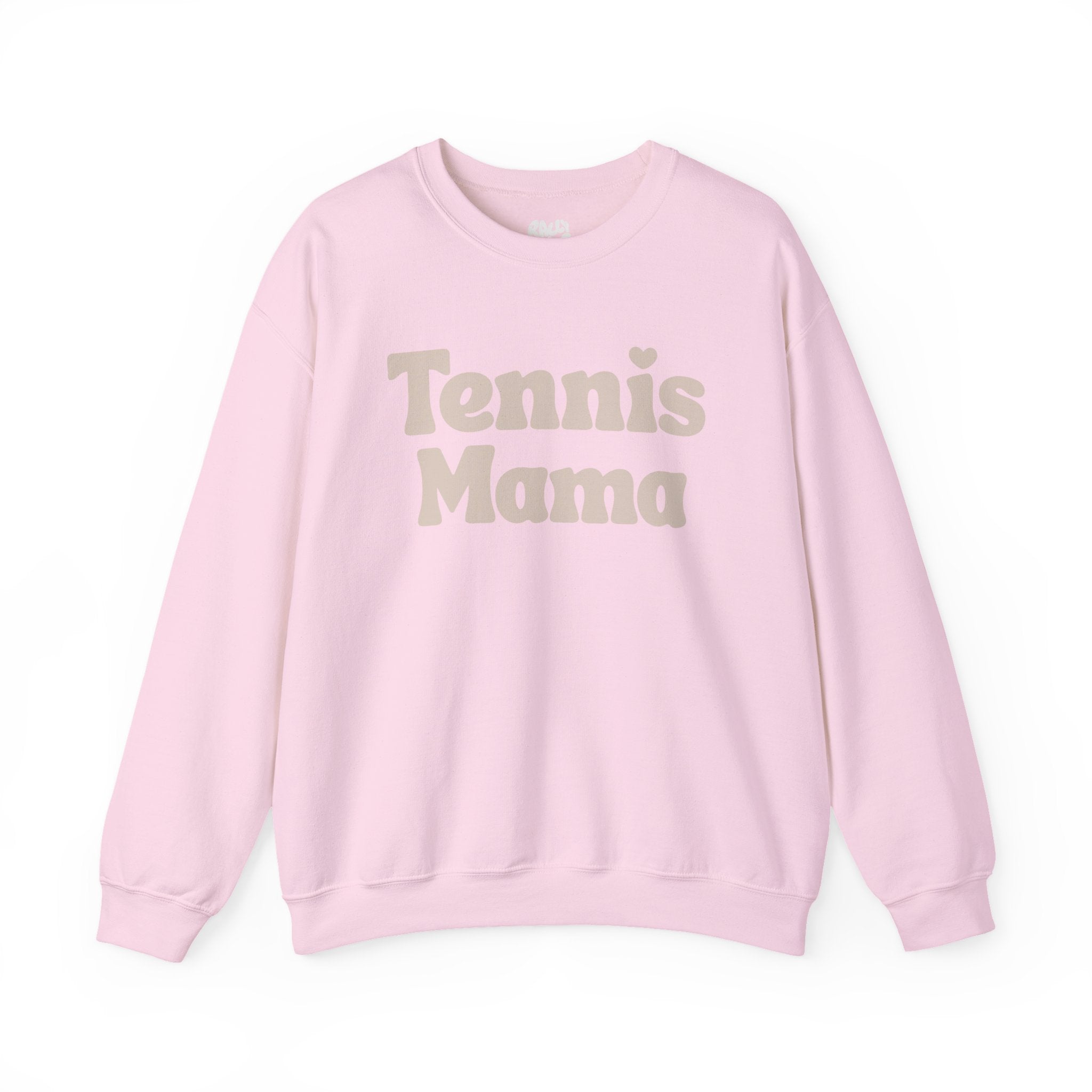 Women's Crewneck Sweatshirt - 'Tennis mama' tennis sweatshirt (tan)