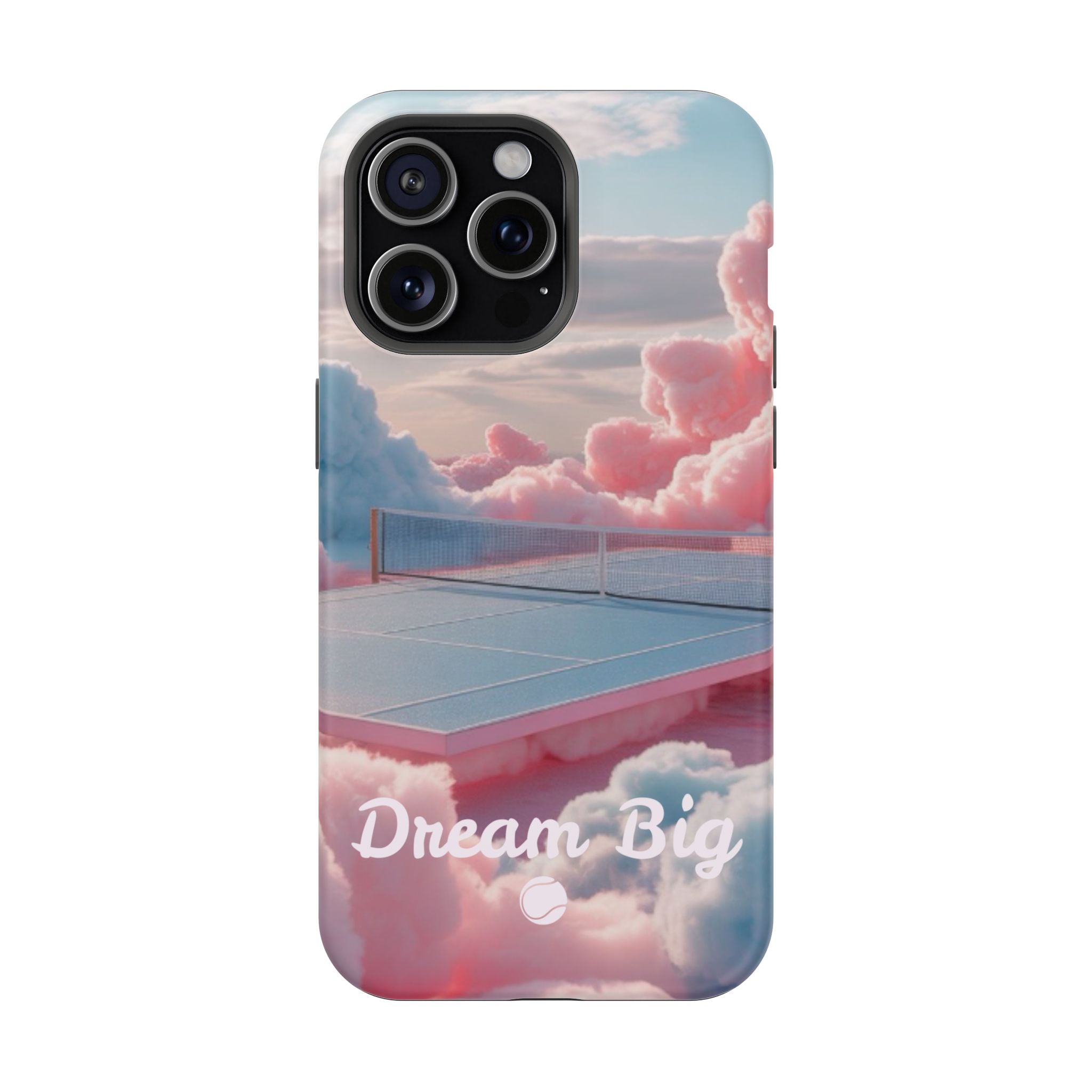 Tennis Impact-Resistant Phone Case — 'Dream Big' Pastel Cloud Tennis Court