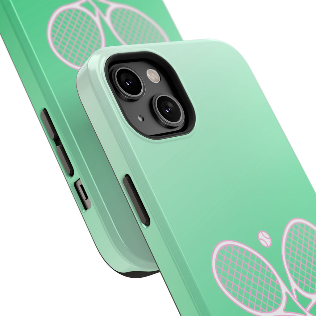 Tennis Impact-Resistant Phone Case — 'Forty Love', Green Gradient