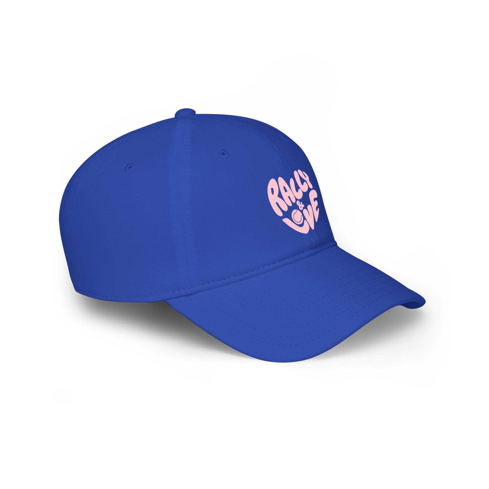 Women's Baseball Cap — "Rally & Love" Pink Logo, Graphic Low Profile Hat