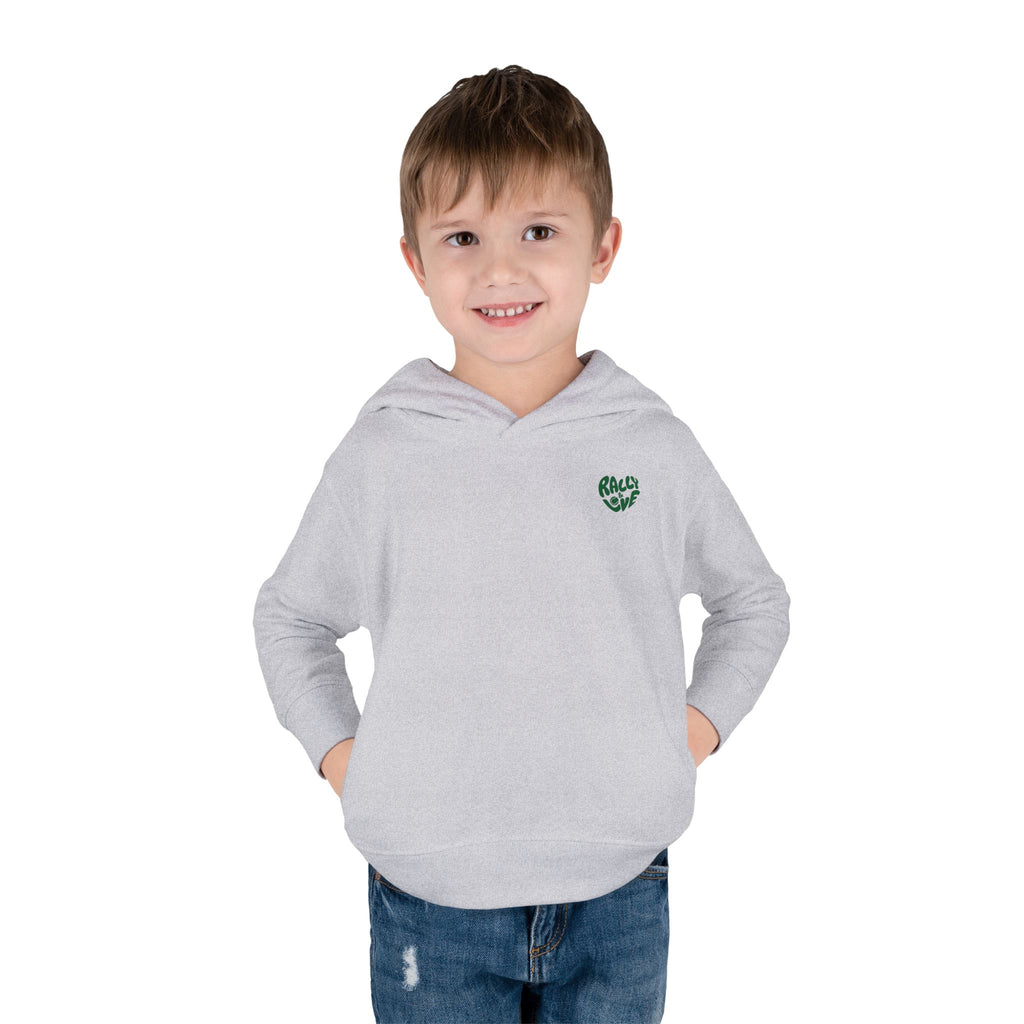 Boy Toddler's Junior Hoodie — “Let’s Go” Tennis Graphic Sweatshirt (Green)