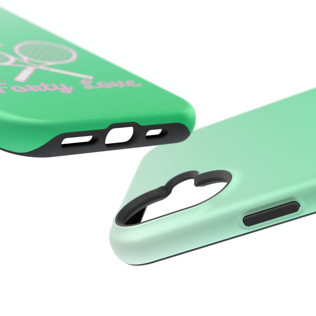 Tennis Impact-Resistant Phone Case — 'Forty Love', Green Gradient