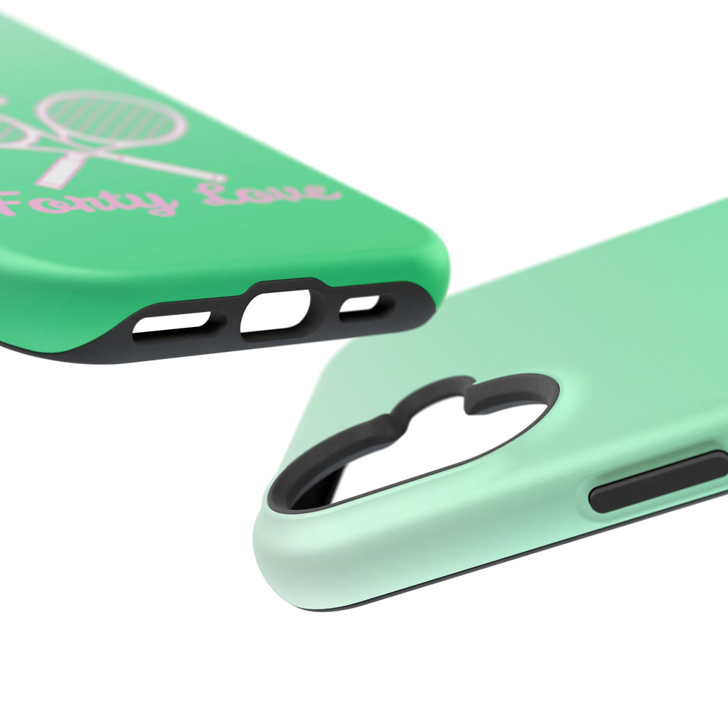 Tennis Impact-Resistant Phone Case — 'Forty Love', Green Gradient
