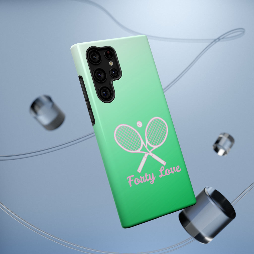 Tennis Impact-Resistant Phone Case — 'Forty Love', Green Gradient