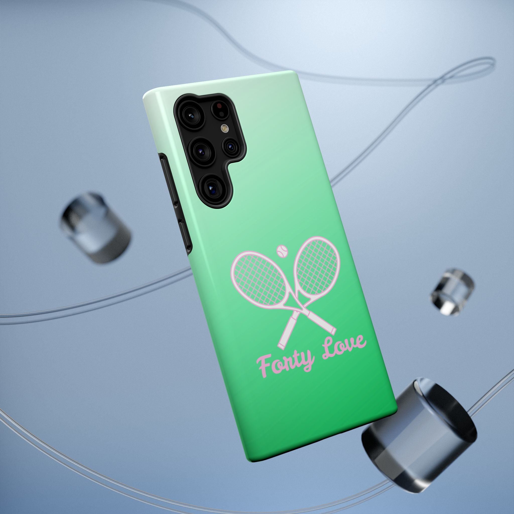 Tennis Impact-Resistant Phone Case — 'Forty Love', Green Gradient