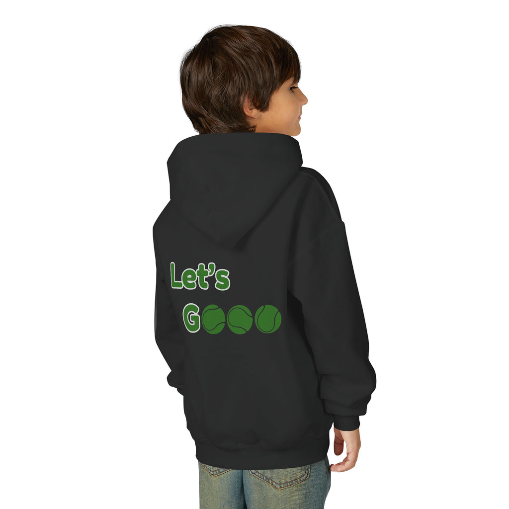 Boy's Junior Hoodie sweatshirt — “Let’s Go” Tennis Graphic Sweatshirt (Green)