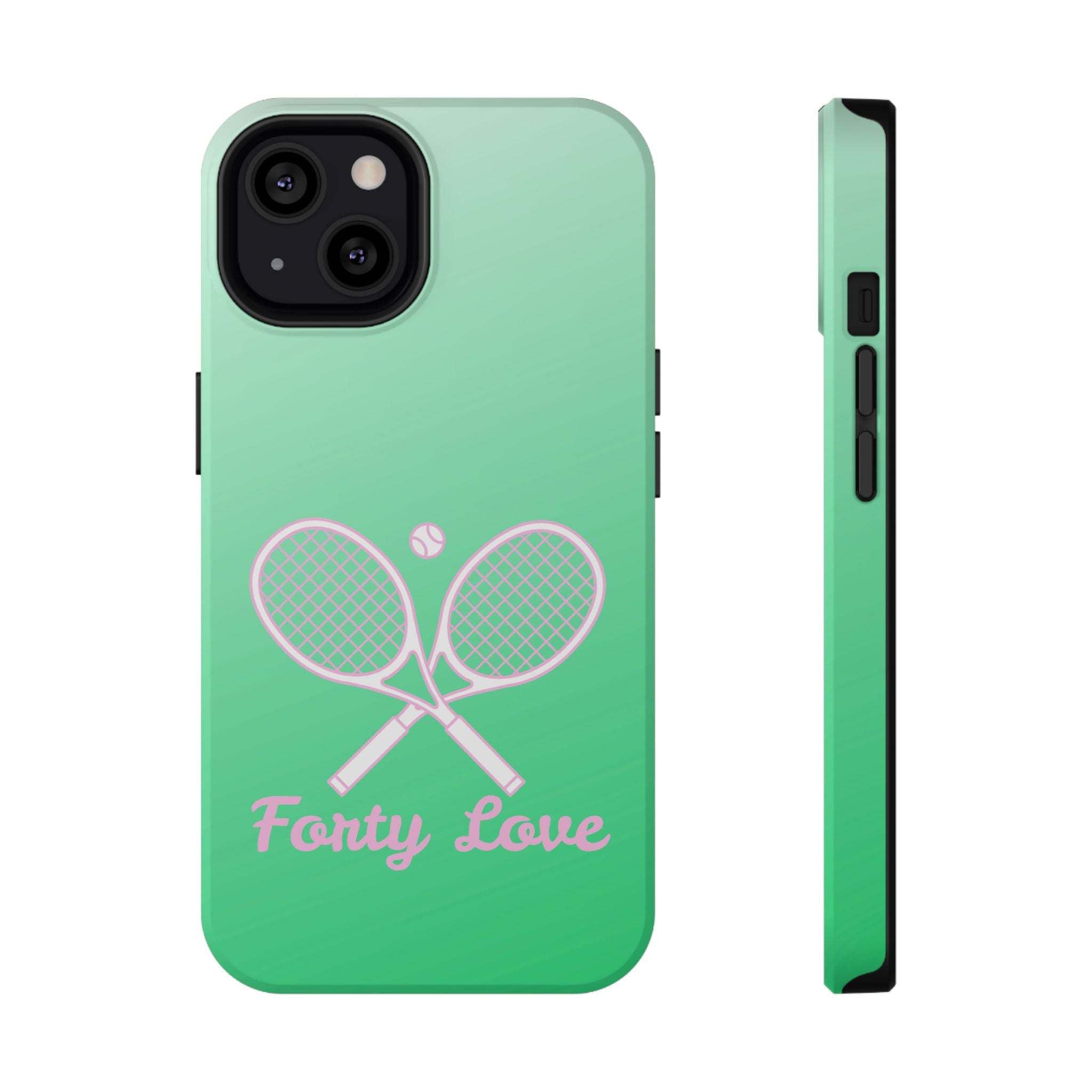 Tennis Impact-Resistant Phone Case — 'Forty Love', Green Gradient