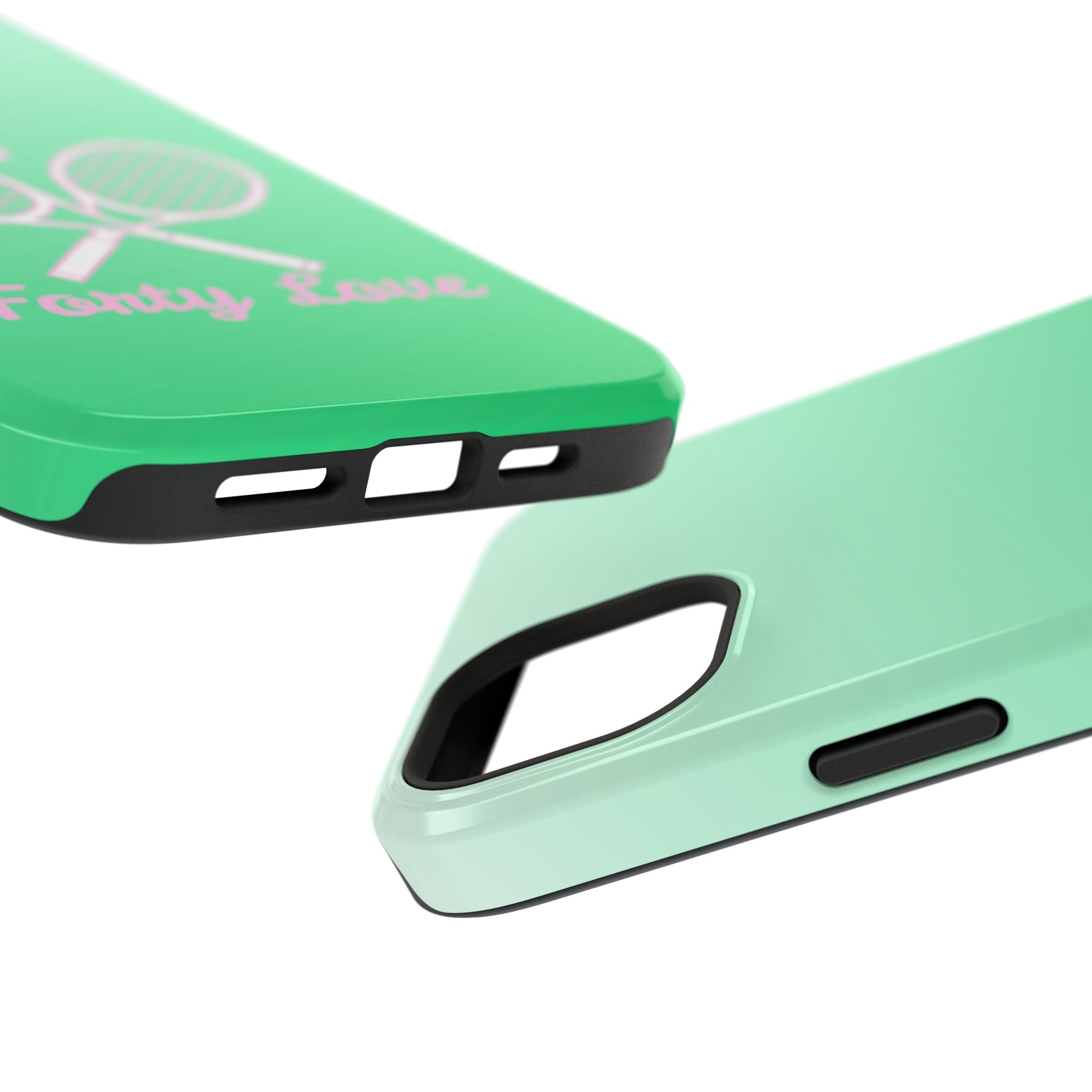 Tennis Impact-Resistant Phone Case — 'Forty Love', Green Gradient