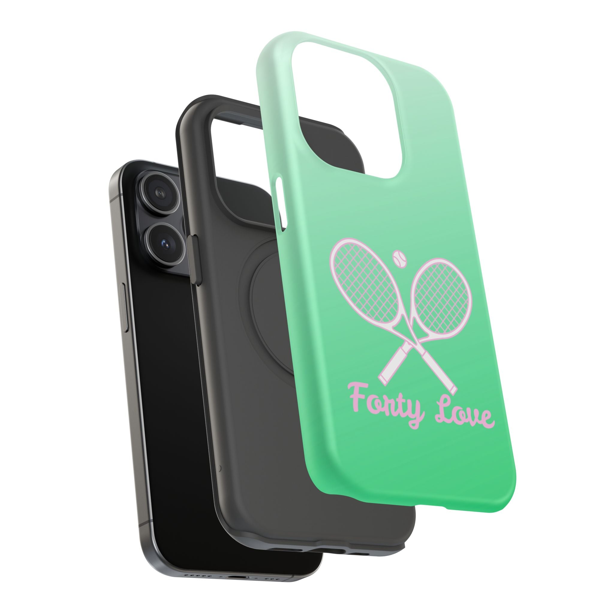 Tennis Impact-Resistant Phone Case — 'Forty Love', Green Gradient