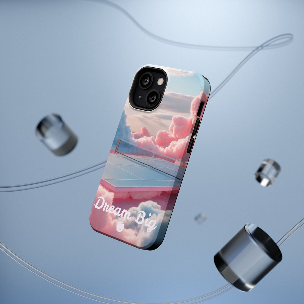 Tennis Impact-Resistant Phone Case — 'Dream Big' Pastel Cloud Tennis Court