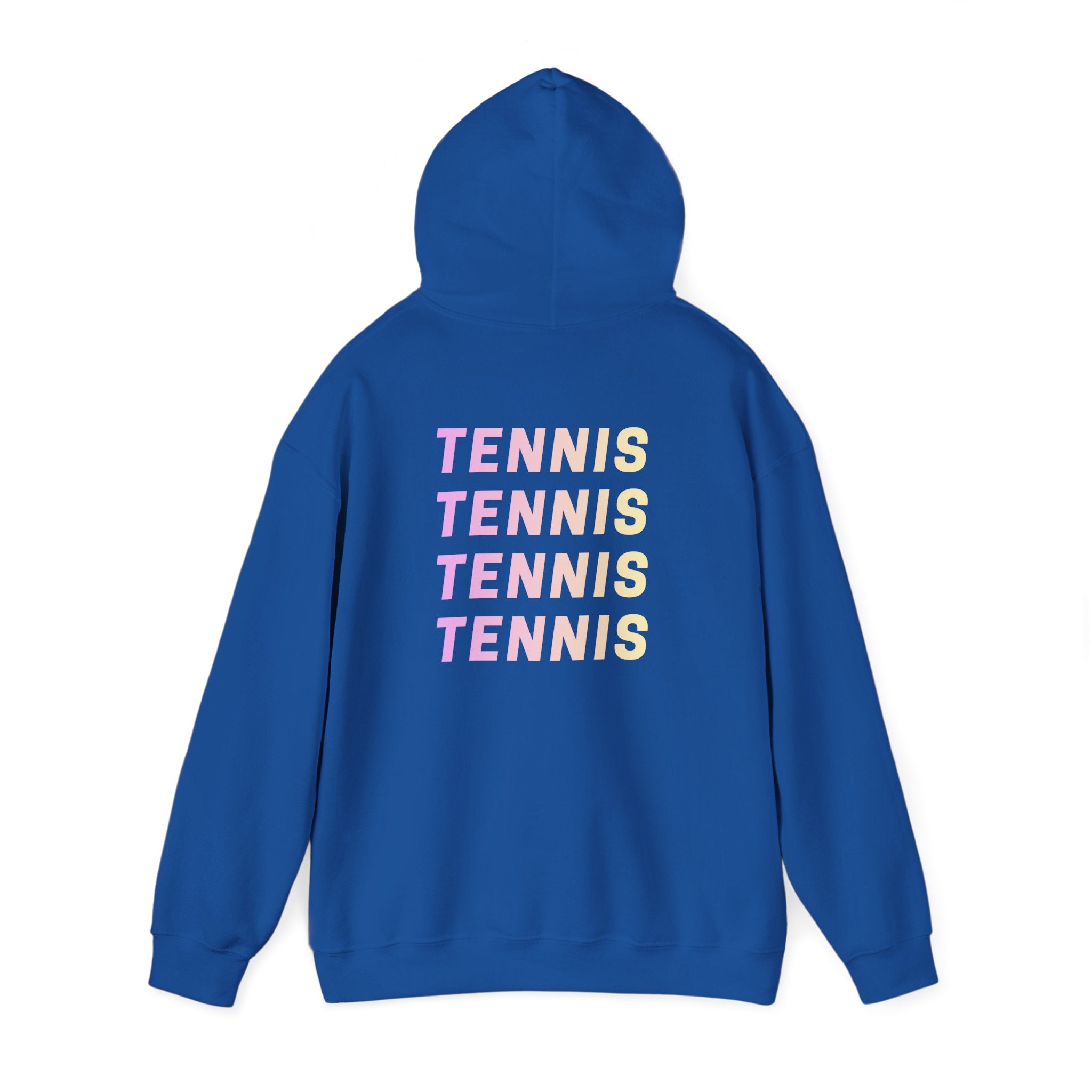 Women's Hoodie Sweatshirt — Ombre 'TENNIS' Repeating Back Print