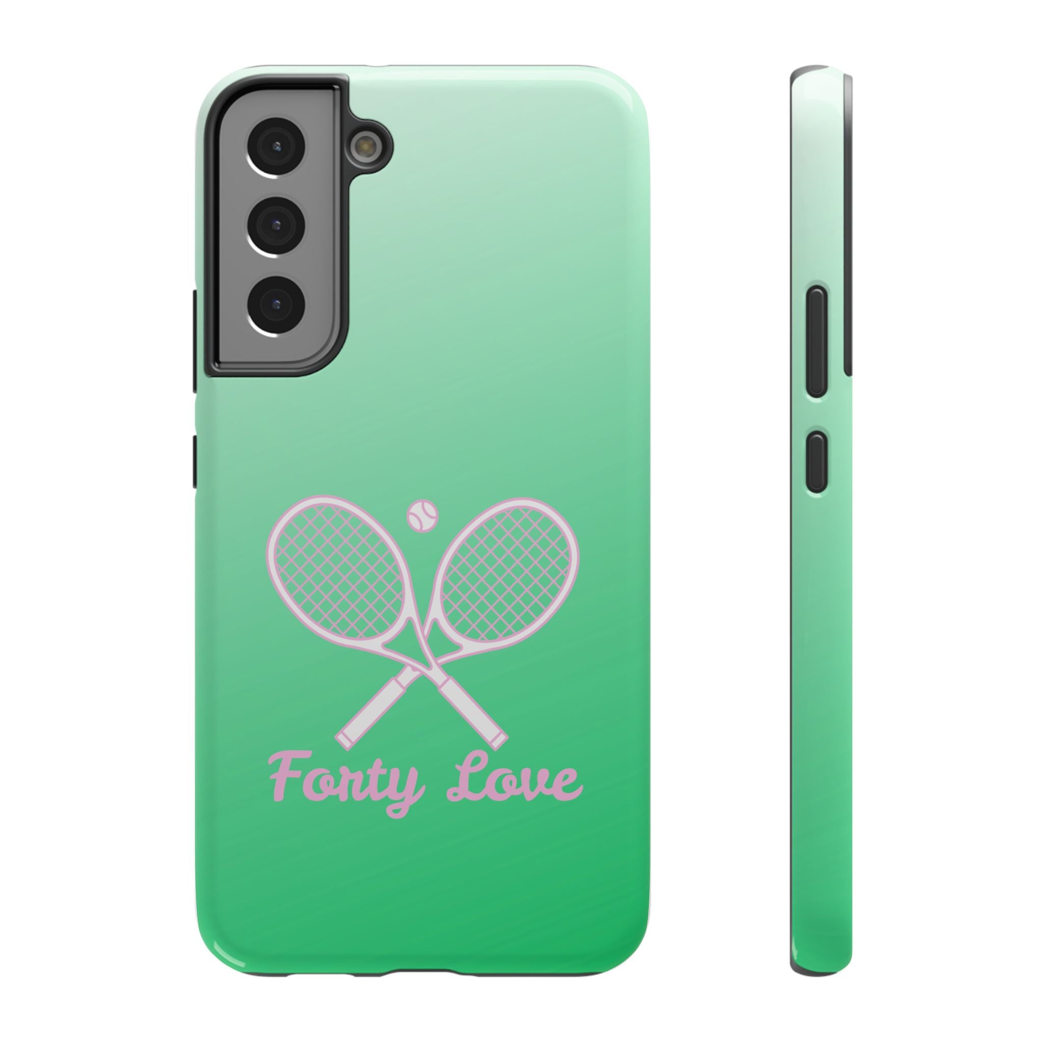 Tennis Impact-Resistant Phone Case — 'Forty Love', Green Gradient