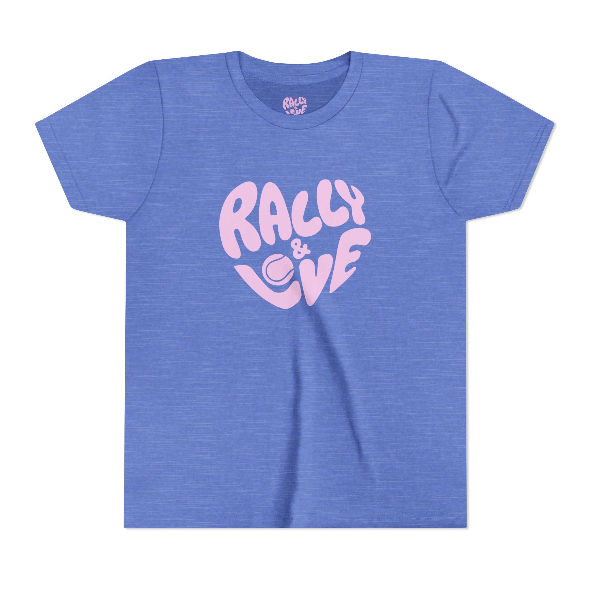 Girl's Junior Tee — 'Rally & Love' Heart logo T-Shirt (pink)