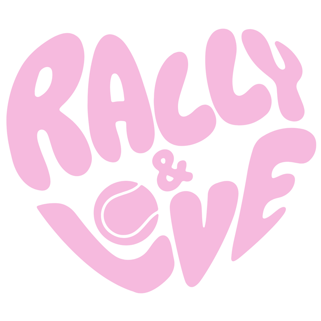 Women's Tee - Minimalist "Rally & Love" logo Chest Print (bubblegum pink)