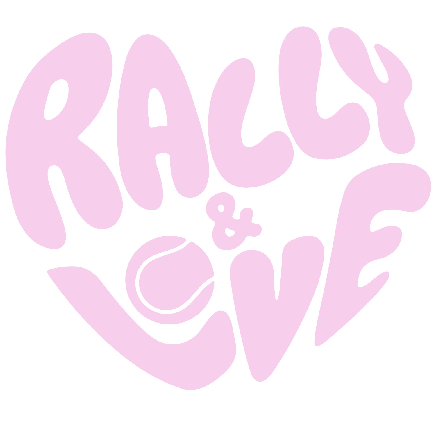 Women's Crewneck Sweatshirt - 'Tennis' Heart (R&L logo pink)