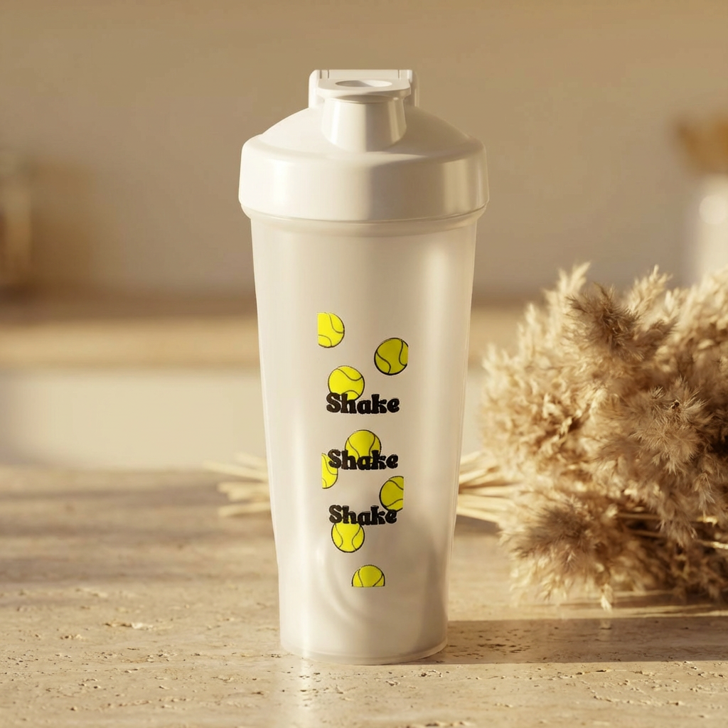 Protein Shaker - Tennis Ball "Shake, Shake, Shake" Design