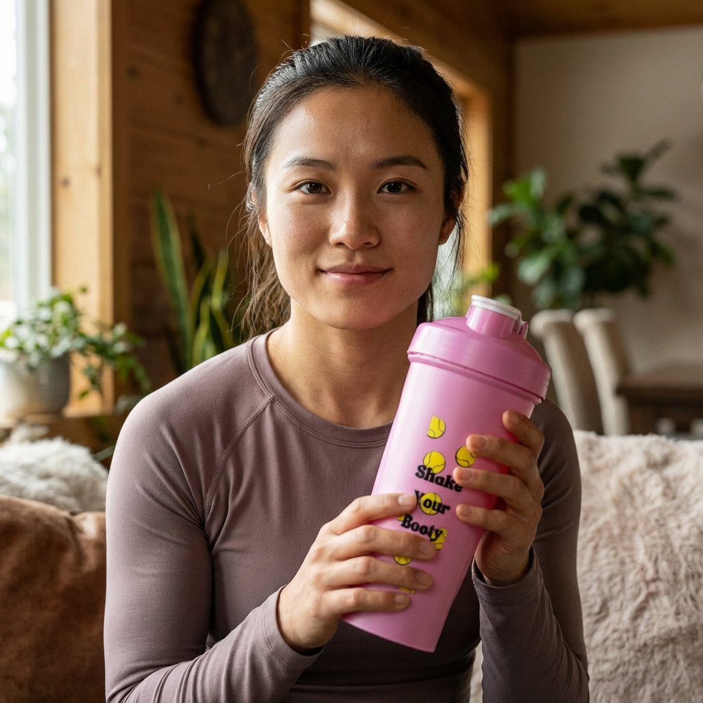 Protein Shaker - Tennis Ball "Shake your booty" Design