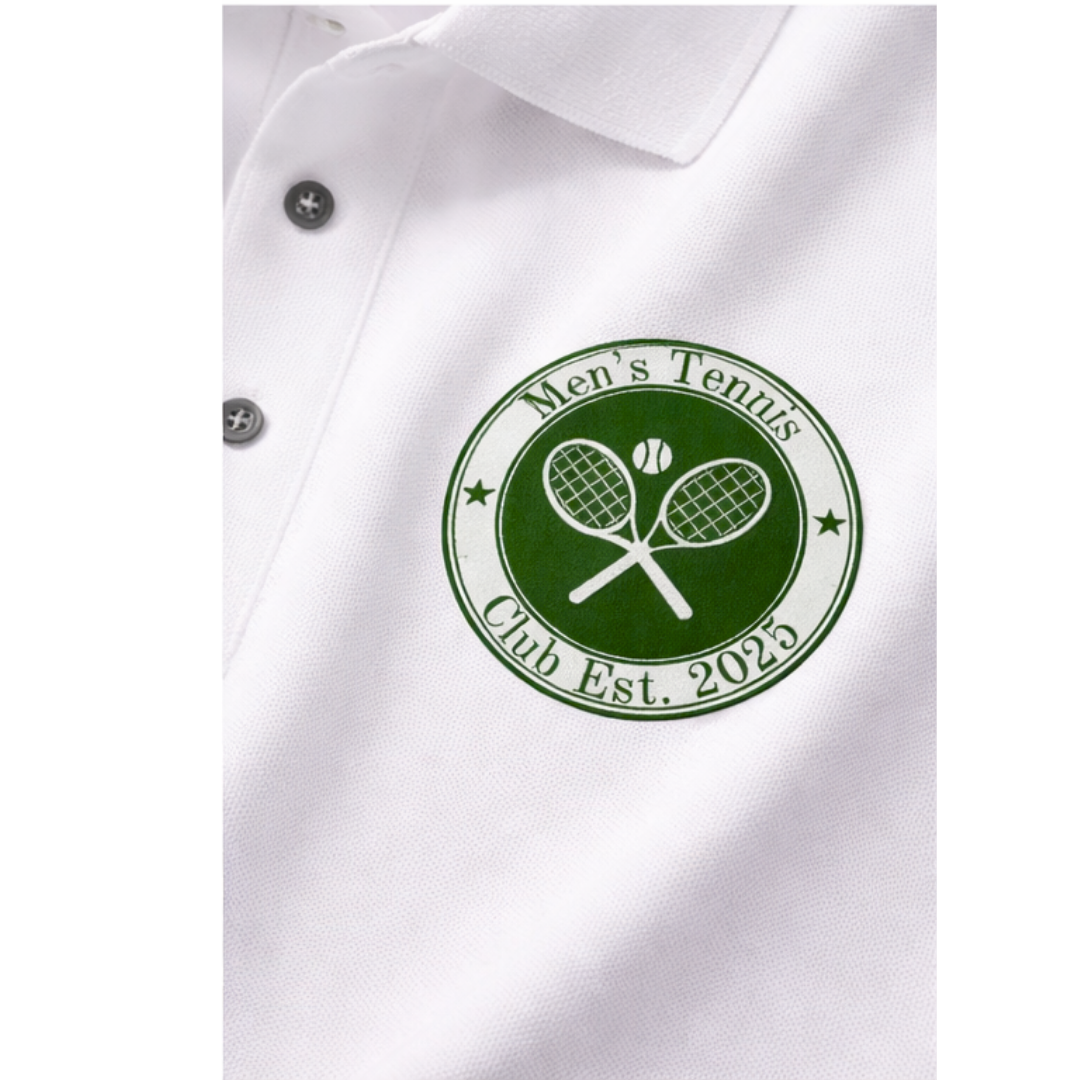 Men's Tennis Polo - 'Men's Tennis Club' Embroidered Crest Polo