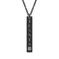 Engraved Vertical Bar Necklace — Tennis Ball Accent