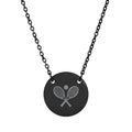 Tennis Racket/Ball Necklace — Engraved Sports Pendant Gift