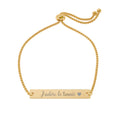 Engraved Adjustable Bar Bracelet — J'adore le tennis/heart