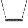 Engraved Horizontal Bar Necklace — J'adore le tennis/heart