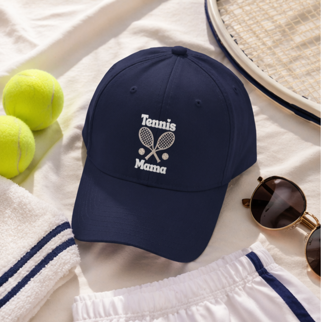 Women's Tennis Mama Baseball Cap – Embroidered Mom Tennis Hat