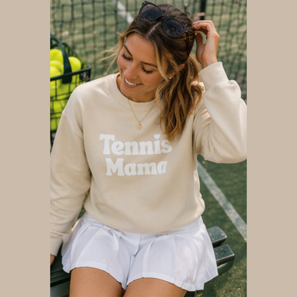 Women's Crewneck Sweatshirt - 'Tennis mama' tennis sweatshirt