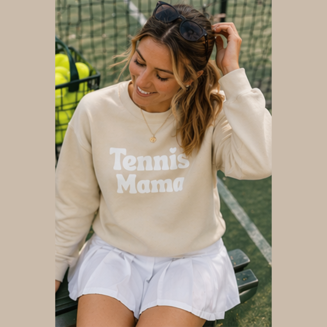 Women's Crewneck Sweatshirt - 'Tennis mama' tennis sweatshirt