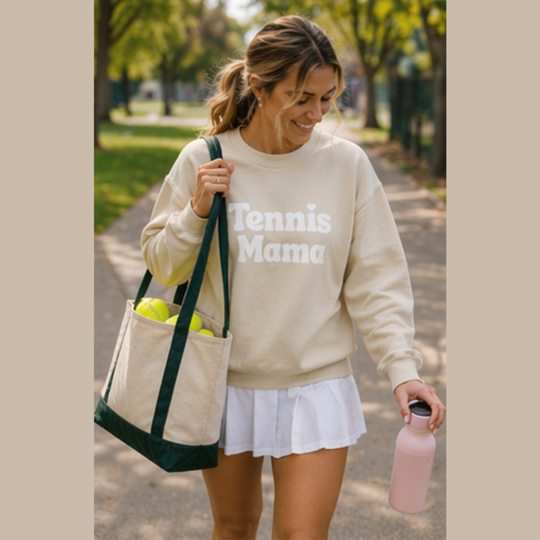 Women's Crewneck Sweatshirt - 'Tennis mama' tennis sweatshirt