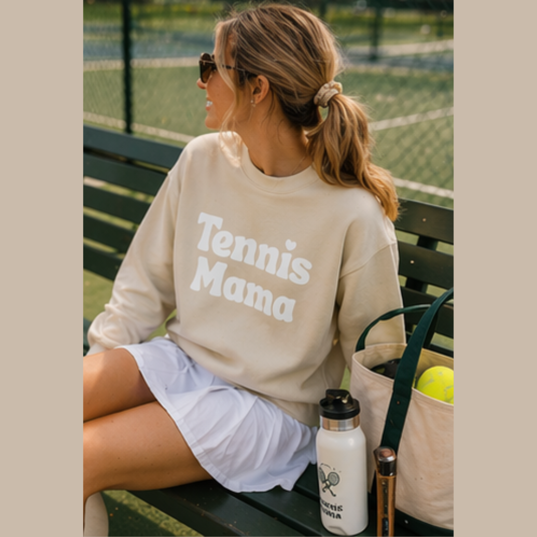 Women's Crewneck Sweatshirt - 'Tennis mama' tennis sweatshirt