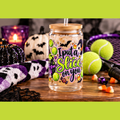 Halloween Tennis Sipper Glass  16oz — Halloween 'I Put a Slice on You' Witch Cauldron Design