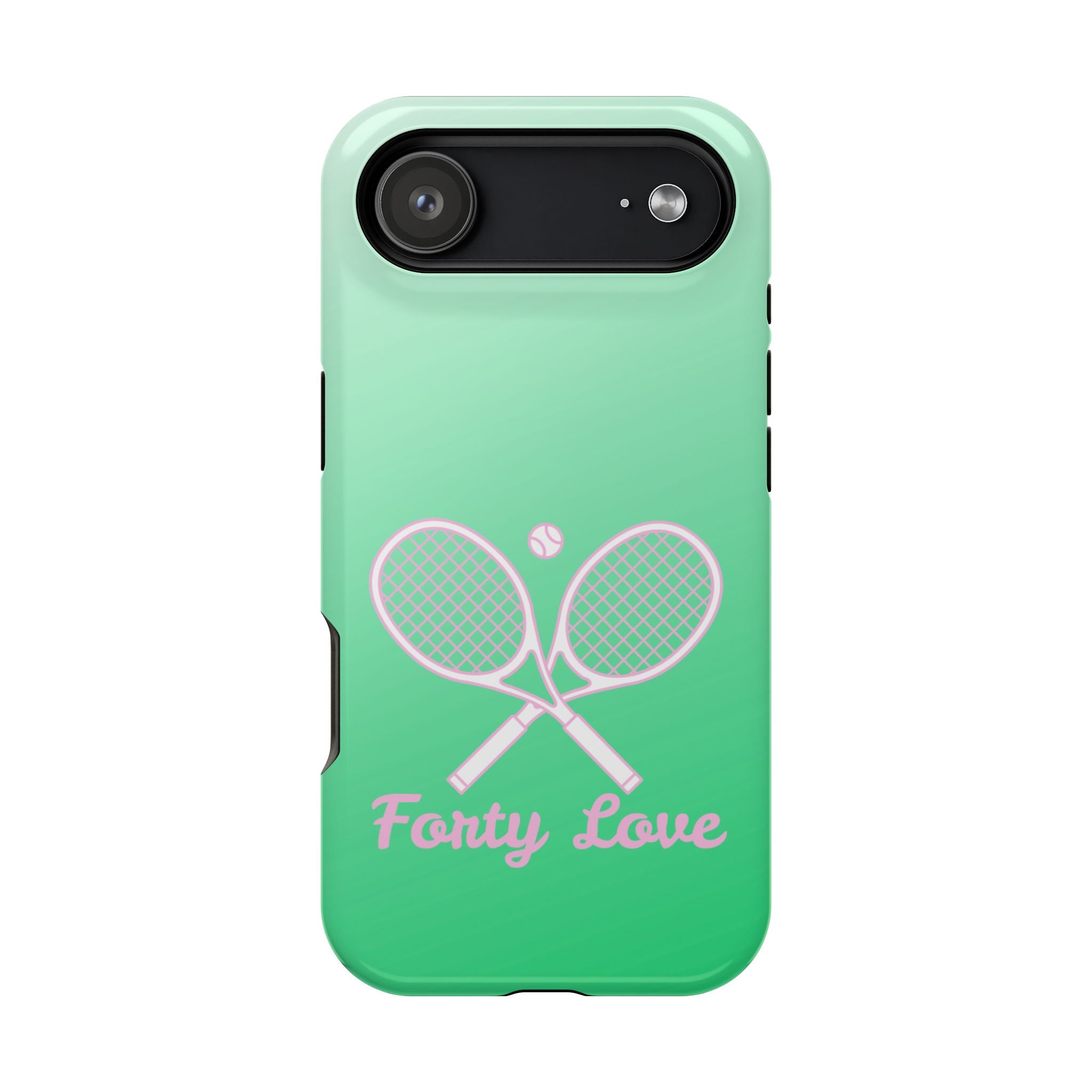 Tennis Impact-Resistant Phone Case — 'Forty Love', Green Gradient
