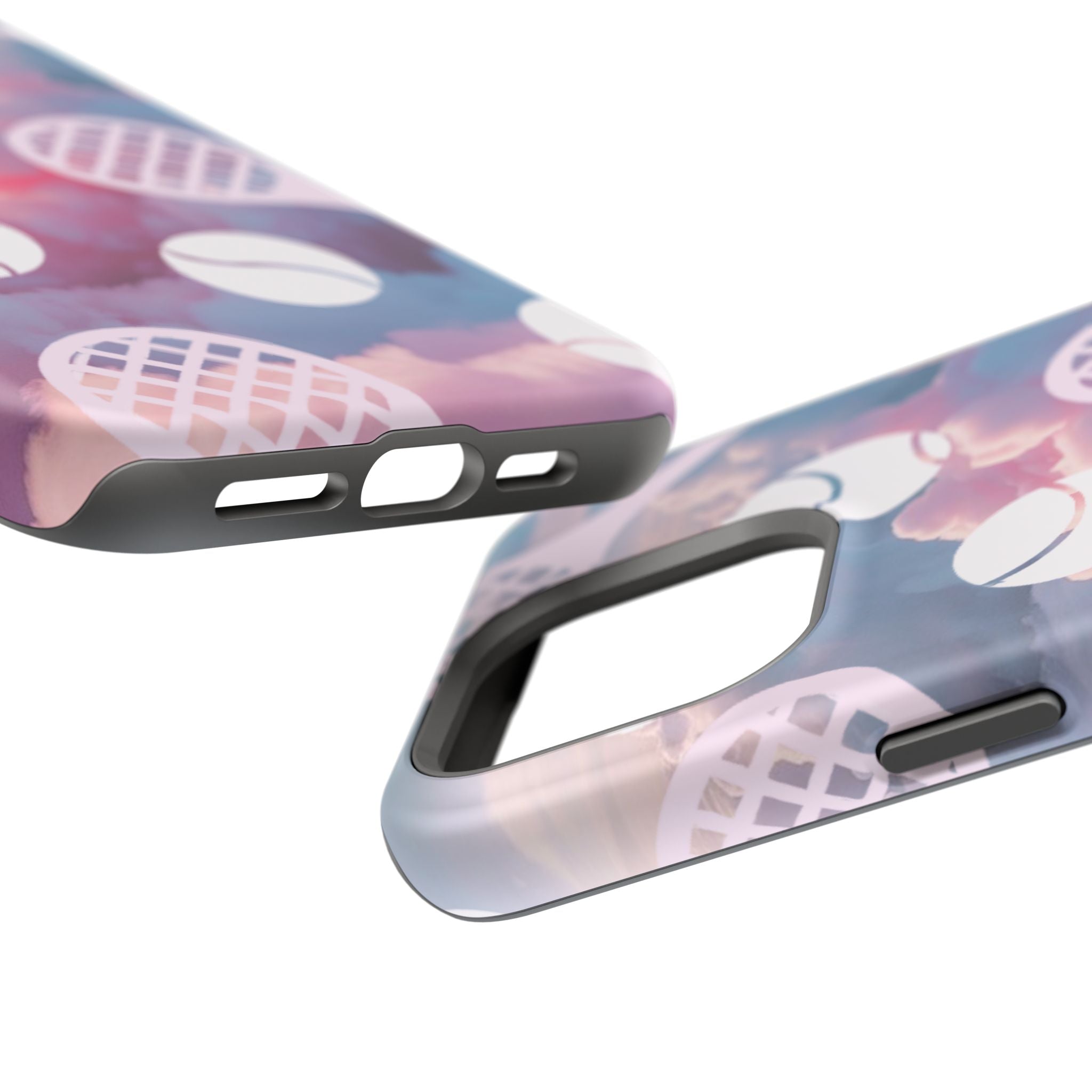 Tennis Impact-Resistant Phone Case — Tennis Rackets & Balls on Cloudscape