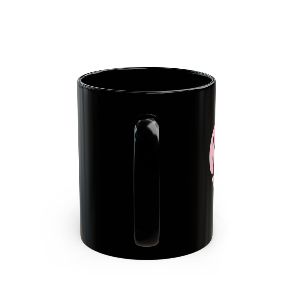 Black Mug (11oz, 15oz) - pink 'Rally & Love' logo