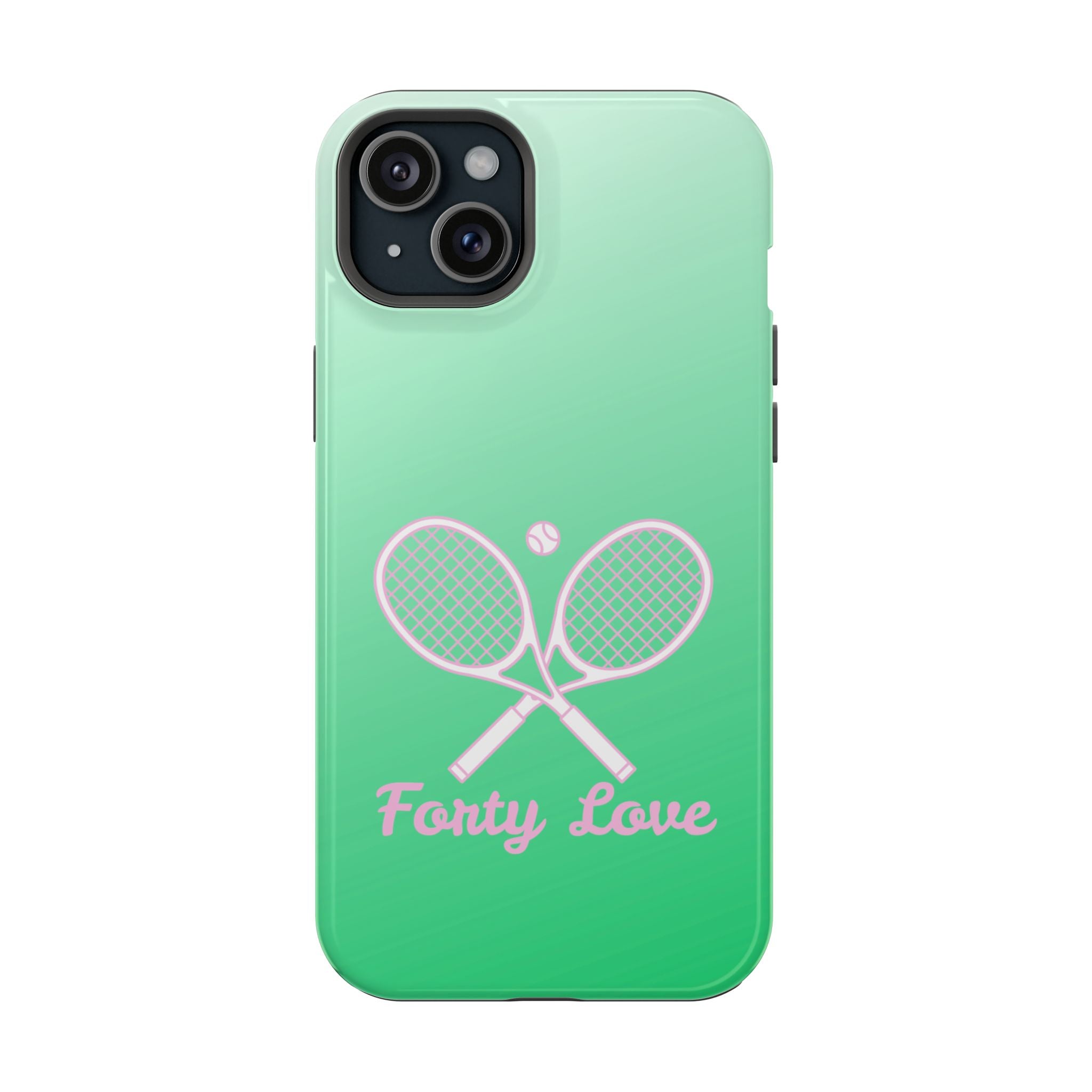 Tennis Impact-Resistant Phone Case — 'Forty Love', Green Gradient