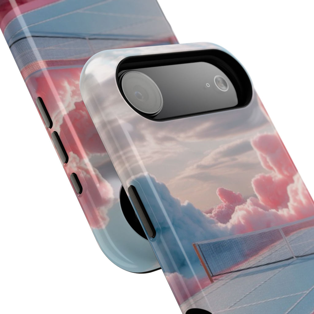 Tennis Impact-Resistant Phone Case — 'Dream Big' Pastel Cloud Tennis Court