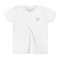 Girl's Junior Tee — 'Rally & Love' Heart Graphic Kids T-Shirt (bubblegum pink)