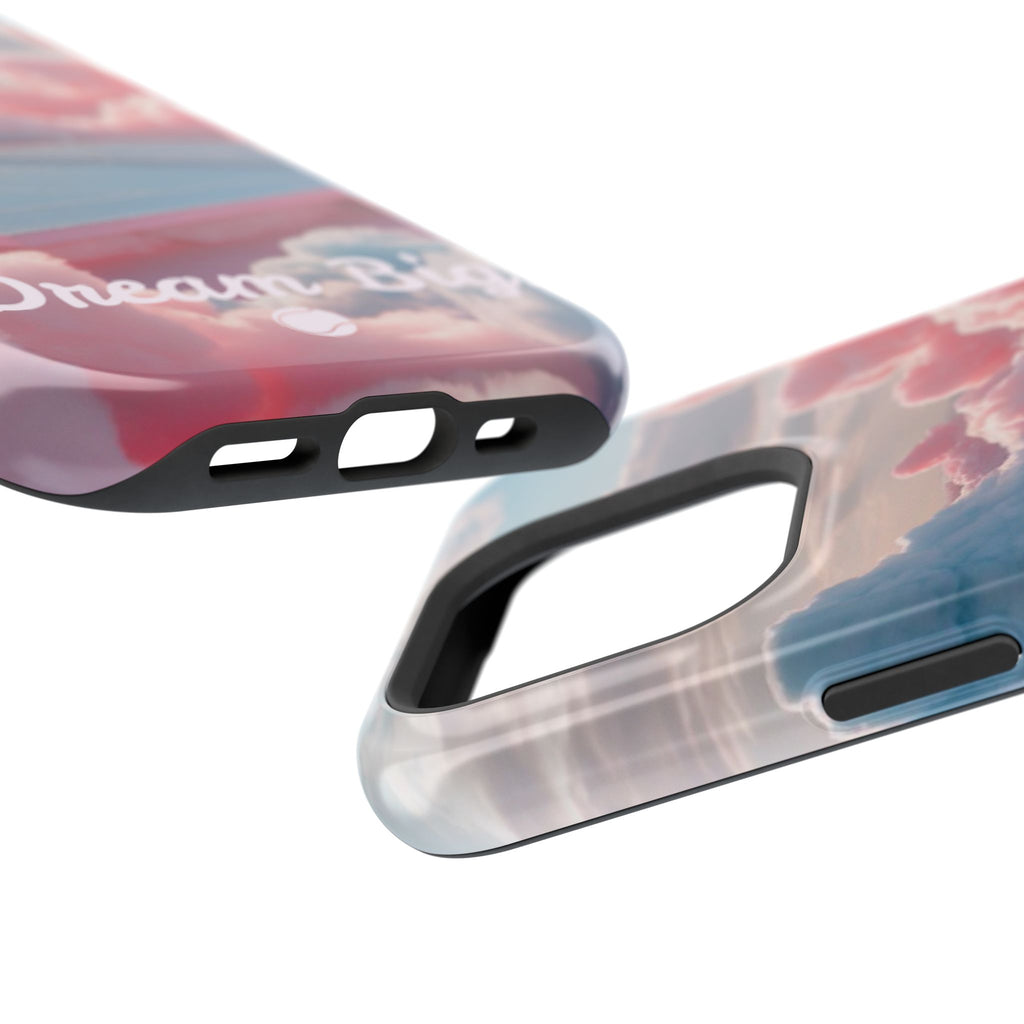 Tennis Impact-Resistant Phone Case — 'Dream Big' Pastel Cloud Tennis Court